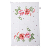 Clayre & Eef | Gastendoekje Wit, Roze, Groen 40x66 cm | CT025