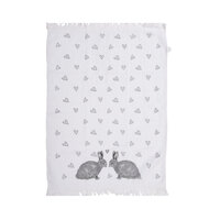 Clayre & Eef | Gastendoekje Wit Grijs 40x66 cm | CTBSL2