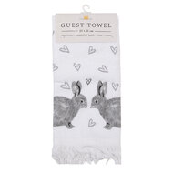 Clayre & Eef | Gastendoekje Wit Grijs 40x66 cm | CTBSL2