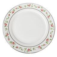 Clayre & Eef | Servies Ontbijtbord Wit, Roze ø 21x2 cm | CURDP