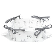 Clayre & Eef | Broodmand Wit, Grijs 35x35x8 cm | DOF47