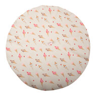 Clayre & Eef | Theedoek Beige Roze ø 80 cm | FAS48