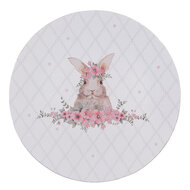Clayre & Eef | Onderbord Wit Bruin ø 33x1 cm | FEB85-1