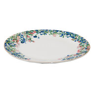 Clayre & Eef | Servies Ontbijtbord Wit, Blauw ø 21x2 cm | FISDP