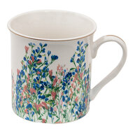 Clayre & Eef | Mok Wit, Blauw 12x9x9 cm / 330 ml | FISMU