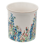 Clayre & Eef | Mok Wit, Blauw 12x9x9 cm / 330 ml | FISMU