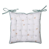 Clayre & Eef | Stoelkussen Foam Wit, Groen 40x40x4 cm | FOB29