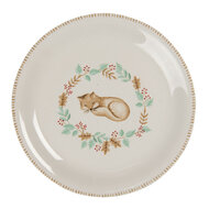Clayre & Eef | Servies Ontbijtbord Beige Bruin ø 20x2 cm | FXDP