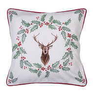 Clayre & Eef | Kussenhoes Wit, Rood 40x40 cm | HCH21