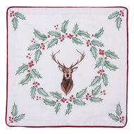 Clayre & Eef | Kussenhoes Wit, Rood 40x40 cm | HCH21