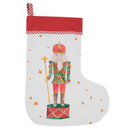 Clayre & Eef | Kerstsok Decoratie Kerstsok Wit, Rood 30x1x40 cm | HLC203-1