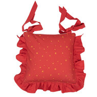 Clayre & Eef | Kussenhoes Stoelkussen Wit Rood 40x40 cm | HLC25