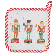 Clayre & Eef | Kind Pannenlap Wit Rood 16x16 cm | HLC45K