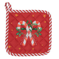 Clayre & Eef | Kind Pannenlap Wit Rood 16x16 cm | HLC45K