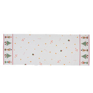 Clayre & Eef | Tafelloper Kerst Wit Rood 50x140 cm | HLC64