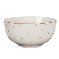 Clayre & Eef | Soepkom Wit Bruin ø 14x7 cm / 500 ml | KCSBO