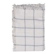 Clayre & Eef | Plaid Wit, Grijs 125x150 cm | KT060.137