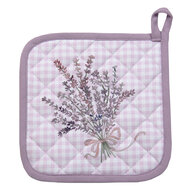 Clayre & Eef | Pannenlap Paars, Wit 20x20 cm | LAG45
