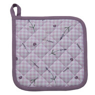 Clayre & Eef | Pannenlap Paars, Wit 20x20 cm | LAG45