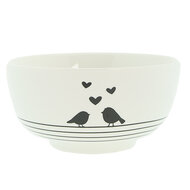 Clayre & Eef | Soepkom Wit, Zwart ø 14x7 cm / 500 ml | LBSBO