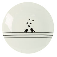 Clayre & Eef | Servies Dinerbord Wit, Zwart ø 26x2 cm | LBSFP