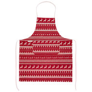 Clayre & Eef | Keukenschort Rood, Beige 70x85 cm | NOC41-2