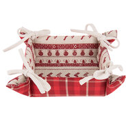 Clayre & Eef | Broodmand Rood, Beige 35x35x8 cm | NOC47