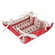 Clayre & Eef | Broodmand Rood, Beige 35x35x8 cm | NOC47