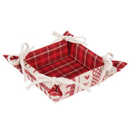 Clayre & Eef | Broodmand Rood, Beige 35x35x8 cm | NOC47