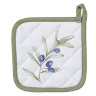 Clayre & Eef | Kind Pannenlap Beige Groen 16x16 cm | OLF45K