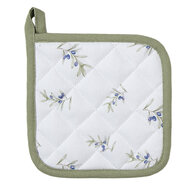 Clayre & Eef | Kind Pannenlap Beige Groen 16x16 cm | OLF45K