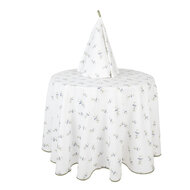 Clayre & Eef | Theedoek Beige Groen ø 80 cm | OLF48