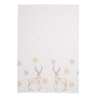 Clayre & Eef | Theedoek Wit Beige 50x70 cm | PCH42