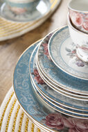 Clayre & Eef | Servies Dinerbord Blauw, Wit ø 26x2 cm | PECFP