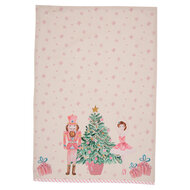 Clayre & Eef | Theedoek Beige Roze 50x70 cm | PNC42C