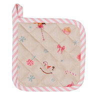 Clayre & Eef | Pannenlap Kind Beige Roze 16x16 cm | PNC45K