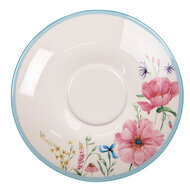 Clayre & Eef | Kop en schotel Wit, Roze 12x8x10 cm / ø 15x2 cm / 230 ml | PPOKS