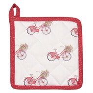 Clayre & Eef | Pannenlap Kind Wit, Rood 16x16 cm | RBC45K