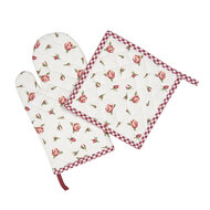 Clayre & Eef | Pannenlap Rood, Wit 20x20 cm | ROR45