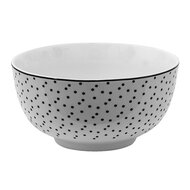 Clayre & Eef | Soepkom Wit, Zwart ø 14x7 cm / 500 ml | SDBO
