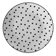 Clayre & Eef | Servies Ontbijtbord Wit, Zwart ø 20x2 cm | SDDP