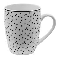Clayre & Eef | Mok Wit, Zwart 12x8x10 cm / 350 ml | SDMU