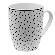 Clayre & Eef | Mok Wit, Zwart 12x8x10 cm / 350 ml | SDMU
