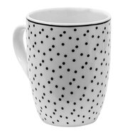 Clayre & Eef | Mok Wit, Zwart 12x8x10 cm / 350 ml | SDMU