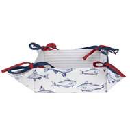 Clayre & Eef | Broodmand Wit Blauw 35x35x8 cm | SSF47