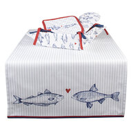 Clayre & Eef | Broodmand Wit Blauw 35x35x8 cm | SSF47