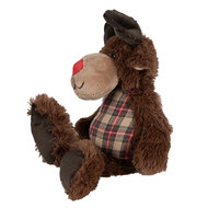 Clayre & Eef | Knuffel Rendier Bruin Rood 16x20x35 cm | TW0587