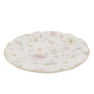 Clayre & Eef | Servies Ontbijtbord Wit Roze ø 19x2 cm | TWFDP