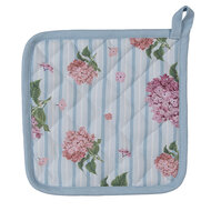 Clayre & Eef | Pannenlap Wit, Roze 20x20 cm | VTG45