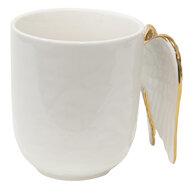 Clayre & Eef | Mok Wit, Goudkleurig 11x9x10 cm / 350 ml | WINMU